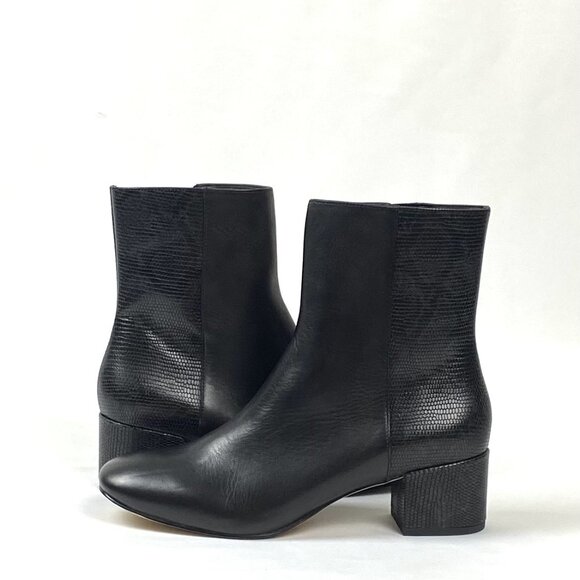 Donald Pliner Cindee Black Leather/Python Print Ankle Boot 7.5 & 8 - Picture 3 of 10